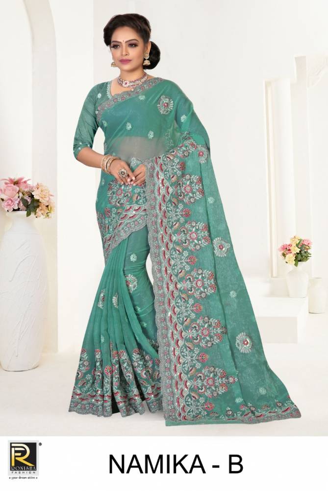 Ronisha Namika Festive Wear Designer Chiffon Saree Collection